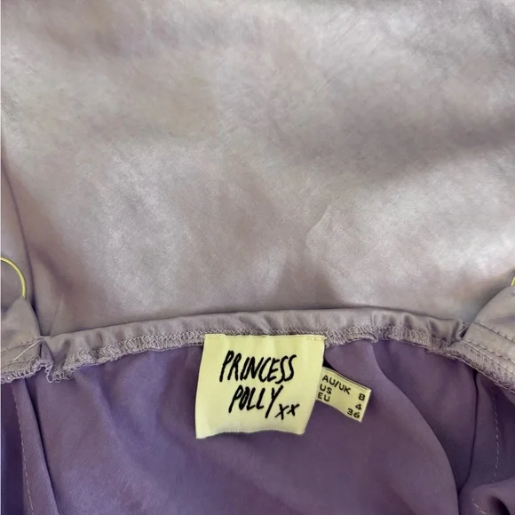 Princess Polly Lilac Satin Slip Dress - Size 4 - Picture 3 of 4